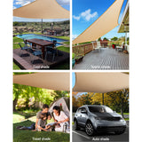 Instahut Shade Sail 6x7m Rectangle 280GSM 98% Sand Shade Cloth