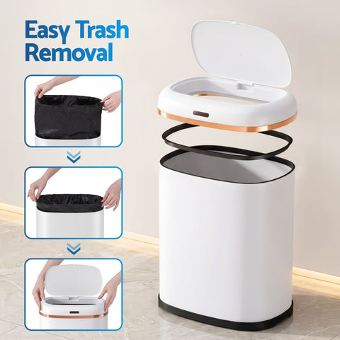 Devanti 38L Motion Sensor Bin Rubbish Automatic White