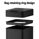 Devanti 50L Sensor Bin Motion Rubbish Bins Kitchen Automatic Trash Can Black