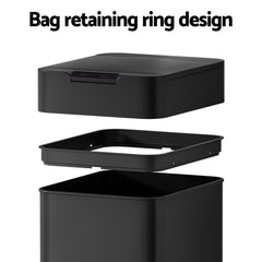 Devanti 50L Sensor Bin Motion Rubbish Bins Kitchen Automatic Trash Can Black