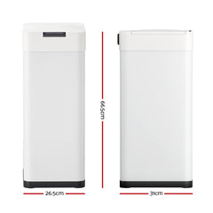 Devanti 50L Sensor Bin Motion Rubbish Bins Kitchen Automatic Trash Can White