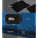 Weisshorn Sleeping Bag Double Pillow Thermal Camping Hiking Tent Blue -10&deg;C