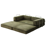 Artiss Convertible Folding Sofa Bed Pull Out Mattress Sleeper Couch Corduroy Green