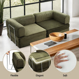 Artiss Convertible Folding Sofa Bed Pull Out Mattress Sleeper Couch Corduroy Green