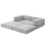 Artiss Convertible Folding Sofa Bed Pull Out Mattress Sleeper Couch Corduroy Grey