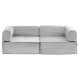 Artiss Convertible Folding Sofa Bed Pull Out Mattress Sleeper Couch Corduroy Grey