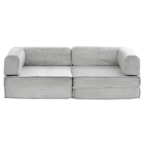 Artiss Convertible Folding Sofa Bed Pull Out Mattress Sleeper Couch Corduroy Grey