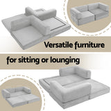 Artiss Convertible Folding Sofa Bed Pull Out Mattress Sleeper Couch Corduroy Grey