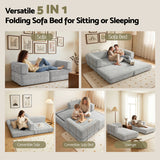 Artiss Convertible Folding Sofa Bed Pull Out Mattress Sleeper Couch Corduroy Grey