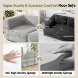 Artiss Convertible Folding Sofa Bed Pull Out Mattress Sleeper Couch Corduroy Grey