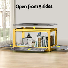Artiss Storage Box Container Foldable Stackable 5 Sides Open Transparent 115L