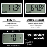 Everfit Body Fat Bathroom Scale Weighing Water Body Fat Gym 180KG