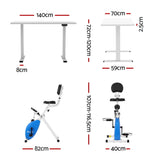 Artiss Under Desk Exercise Bike with 140cm Automatic Standing Desk Magnetic Resistance White