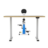 Artiss Under Desk Exercise Bike with 140cm Automatic Standing Desk Magnetic Resistance Oak