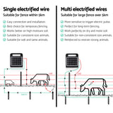 Giantz 5km Electric Fence Energiser Solar Energizer Charger Farm Animal 0.15J