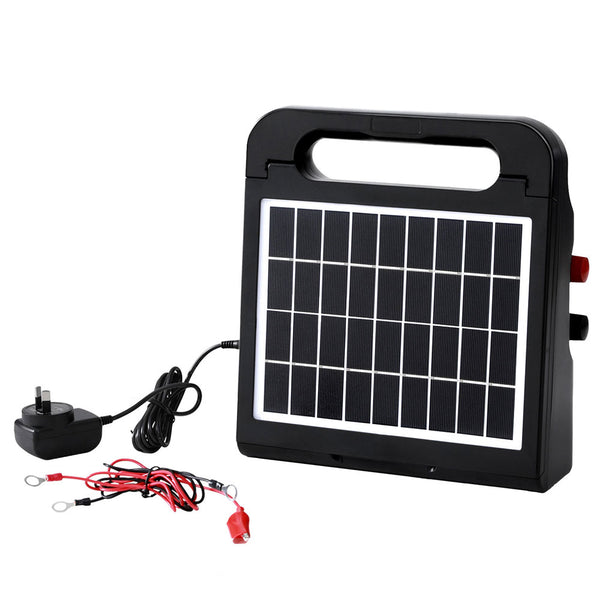 Giantz 10km Electric Fence Energiser Solar Energizer Charger Farm Animal 0.3J