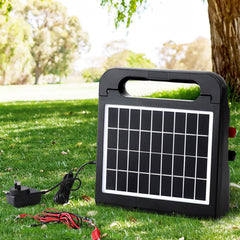 Giantz 10km Electric Fence Energiser Solar Energizer Charger Farm Animal 0.3J