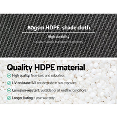 Instahut 30% Shade Cloth 3.66x10m Shadecloth Wide Heavy Duty White