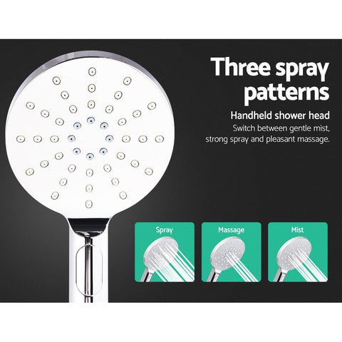 Cefito 9'' Rain Shower Head Set Handheld Round High Pressure Twins Tap Chome