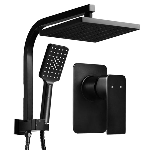 Cefito 8'' Rain Shower Head Set Handheld Square High Pressure Mixer Tap Black
