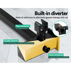 Cefito 8'' Rain Shower Head Set Handheld Square High Pressure Mixer Tap Black