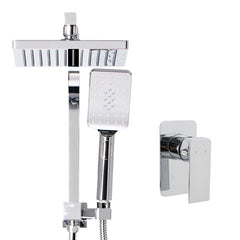 Cefito 8'' Rain Shower Head Set Handheld Square High Pressure Mixer Tap Chrome