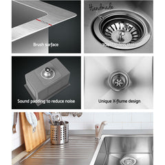 Cefito Kitchen Sink 45X30CM Stainless Steel Basin Single Bowl Silver