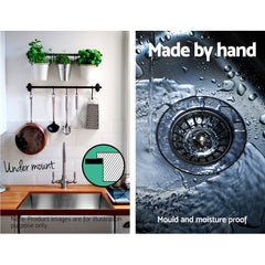 Cefito Kitchen Sink 77X45CM Stainless Steel Basin Double Bowl Silver