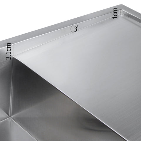 Cefito Kitchen Sink 87X45CM Stainless Steel Basin Single Bowl Silver