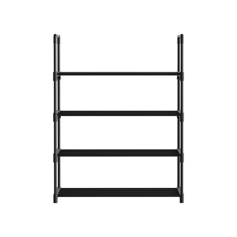 Artiss Shoe Rack Cabinet Stackable 4-tier 12 Pairs Black