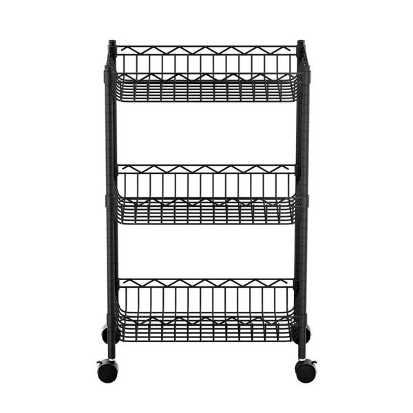 Artiss 3-Tier Shelving Unit Adjustable Garage Storage Kitchen Rack With Wheels