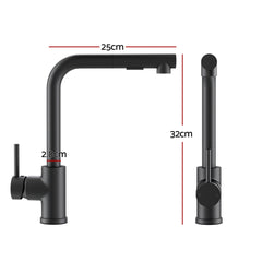 Cefito Kitchen Mixer Tap Pull Out Rectangle 2 Mode Sink Basin Faucet Swivel WELS Black