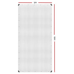 Instahut Tarp Tarpaulin 5x10m Canvas Heavy Duty Camping Cover Clear