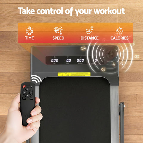 Everfit 2 in 1 Treadmill Electric Walking Pad Under Desk Home Gym Fitness 380mm Grey