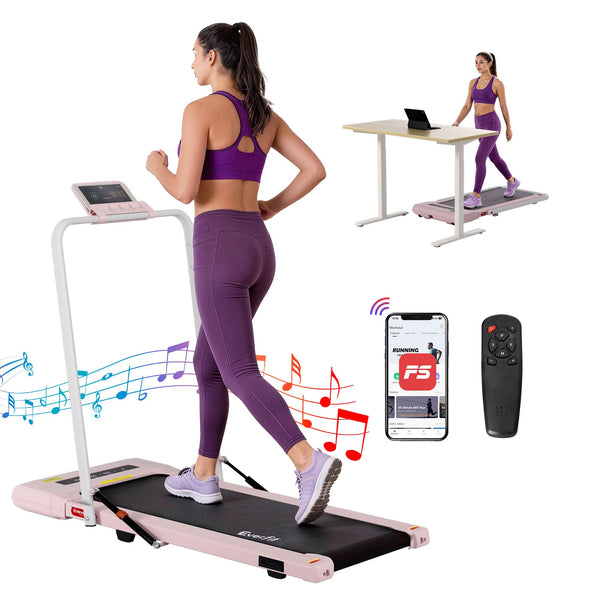 Everfit 2 in 1 Treadmill Electric Walking Pad Under Desk Home Gym Fitness 400mm Pink