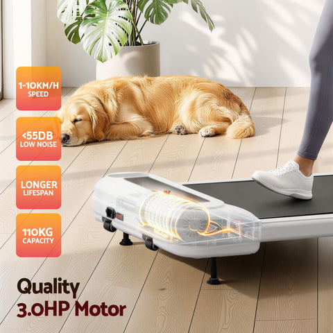 Everfit 3 in 1 Treadmill Electric Walking Pad with Incline Under Desk Home Gym White