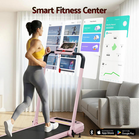 Everfit 3 in 1 Treadmill Electric Walking Pad with Incline Foldable for Home Gym Pink