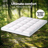 Giselle Bedding 1500GSM Bamboo Pillowtop Mattress Topper 10cm Thick Pad for Back Pain Relief, High Loft Cooling Underlay for Dorm & Guest Bed, 45cm Deep Pocket Double