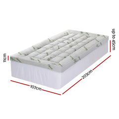 Giselle Mattress Topper 11cm Pillowtop toppers Bamboo King Single