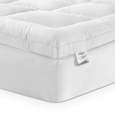 Giselle Bedding 5cm Bamboo Pillowtop Mattress Topper 1000GSM Mattress Pad for Back Pain Relief Washable Breathable Protector with 45cm Deep Pocket Queen