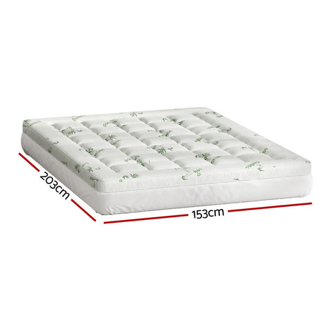 Giselle Bedding Pillowtop Mattress Topper 7.5cm Thick Bamboo Pad for Back Pain Relief Washable Skin-friendly Bed Protector with 45cm Deep Pocket Queen