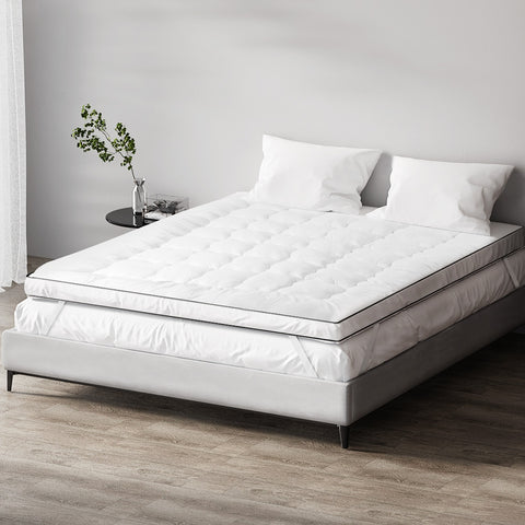 Giselle Bedding Pillowtop Mattress Topper 5cm Thick Mattress Pad for Back Pain Relief & Old Beds Machine Washable 500GSM Breathable Protector Double
