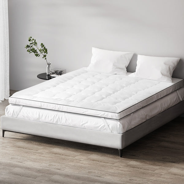 Giselle Bedding Pillowtop Mattress Topper 5cm Thick Mattress Pad for Back Pain Relief & Old Beds Machine Washable 500GSM Breathable Protector Queen