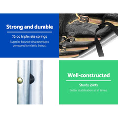 Everfit 12FT Trampoline for Kids w/ Ladder Trampoline Enclosure Safety Net Rebounder Orange