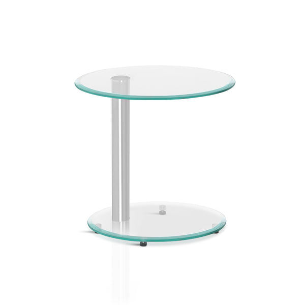Artiss Coffee Table Oval Tempered Glass Side End Beside Tables Cafe 45cm