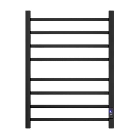 Devanti Heated Towel Rail 8 Square Bars with Timer Electric Heater Warmer Rack