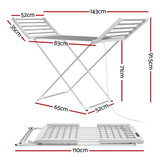 Devanti Foldable Electric Heated Towel Rail Rack with 24H Timer