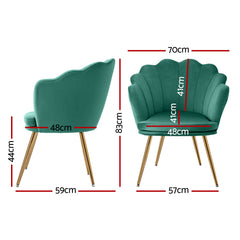 Artiss Armchair Velvet Green Callista