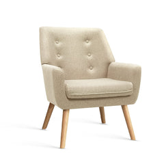 Artiss Armchair Linen Fabric Anne Beige