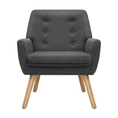 Artiss Armchair Linen Fabric Anne Charcoal